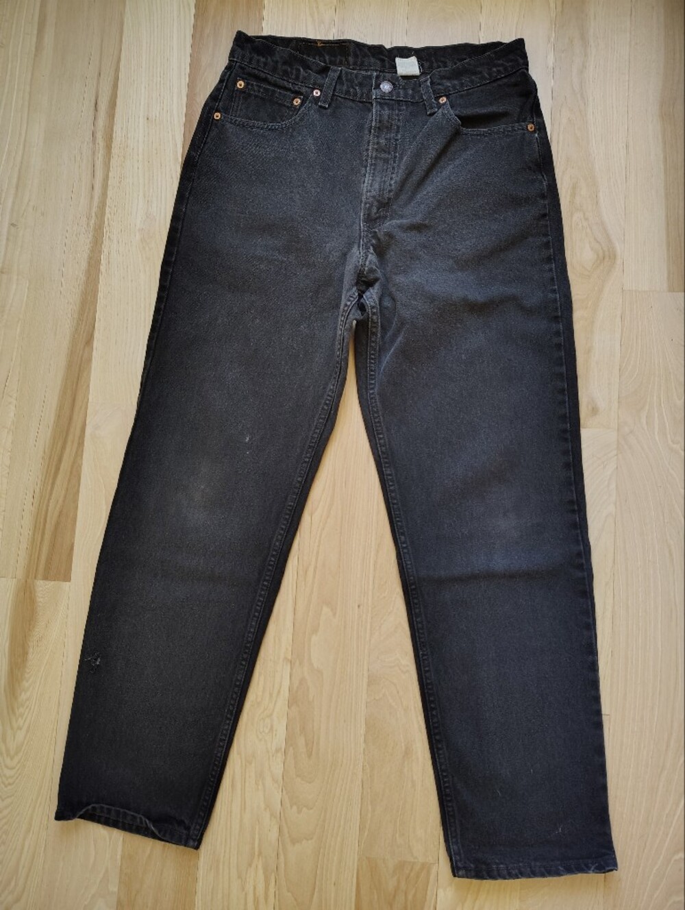 Vintage 90s Levi's 550 Black Relaxed Fit Jeans Red Tab Made in USA 34x32